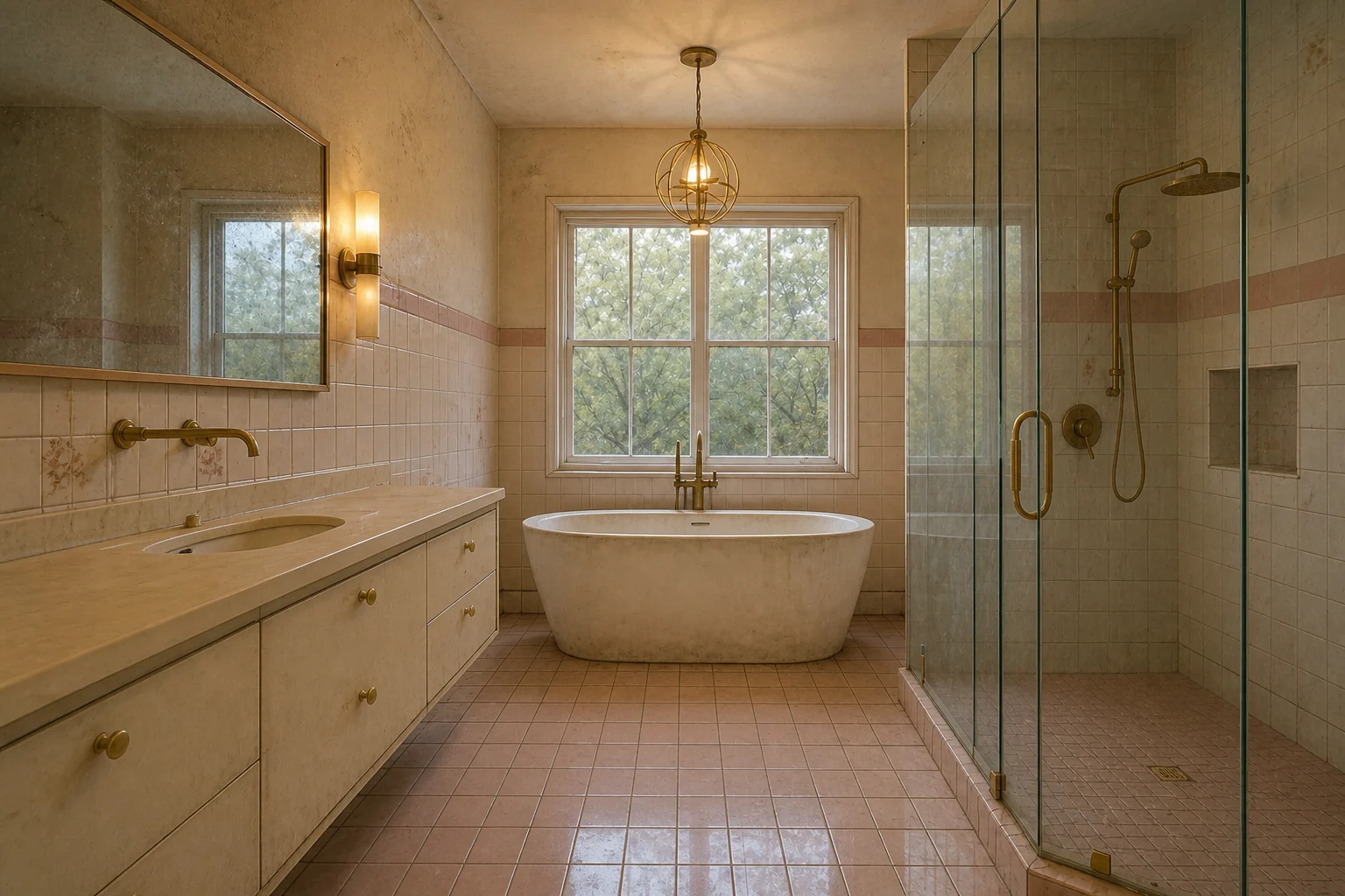 Dated bathroom before renovation, design concept